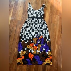 Colorful Checkered Vintage Maxi Dress